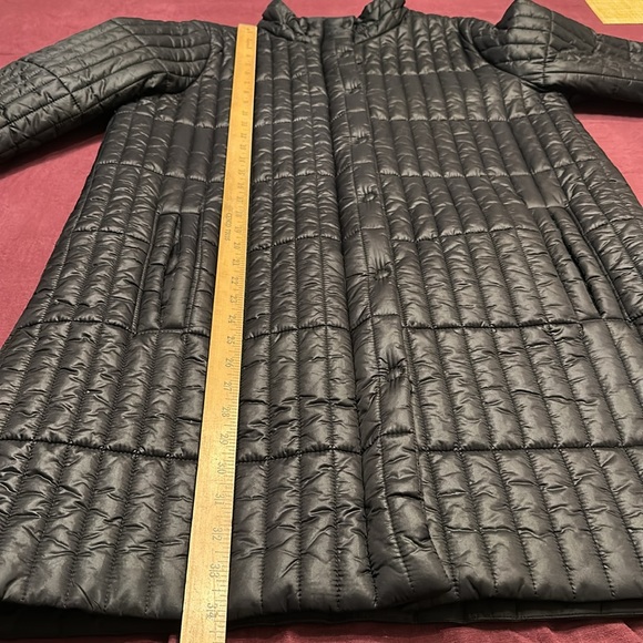 Eileen Fisher M Elegant Black Car Coat Outerwear puffer thigh length commuter - Picture 7 of 10